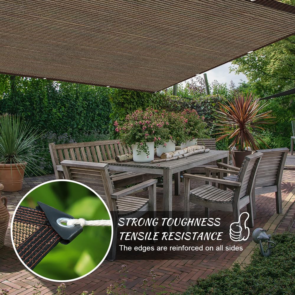 Red de Sombra,Malla Sombra con Ojales, Malla Sombreadora Jardin,Lona Sombra Exterior,Fácil de Colgar,Resistente a Los Rayos UV,Transpirable y Protector Solar,para Pérgola, Jardín (Marrón Claro-2x3m)