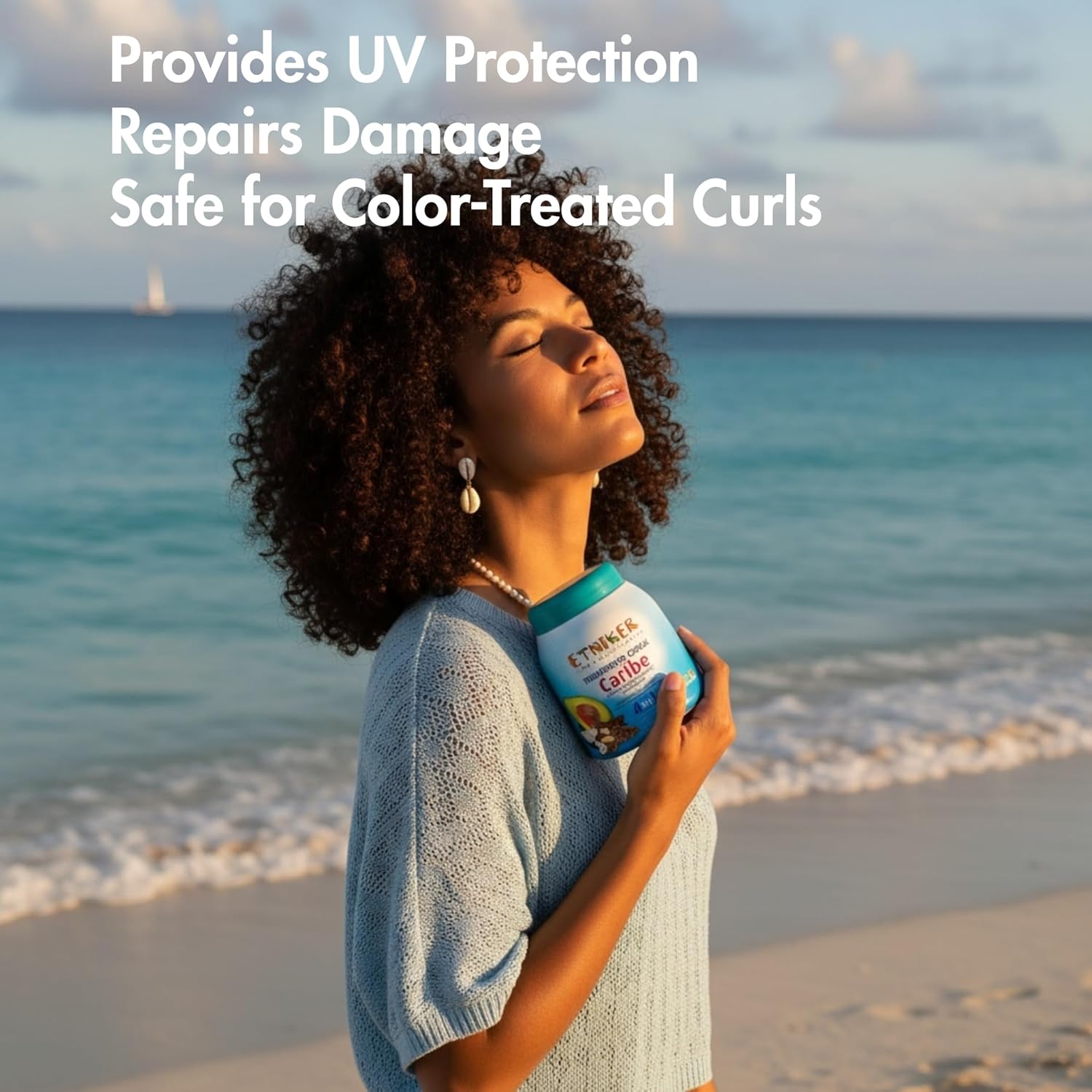 Etniker Caribe, Leave in conditioner curly, Hydrating curl cream, Curly hair mask hydrating, Salon grade results 33 Oz.
