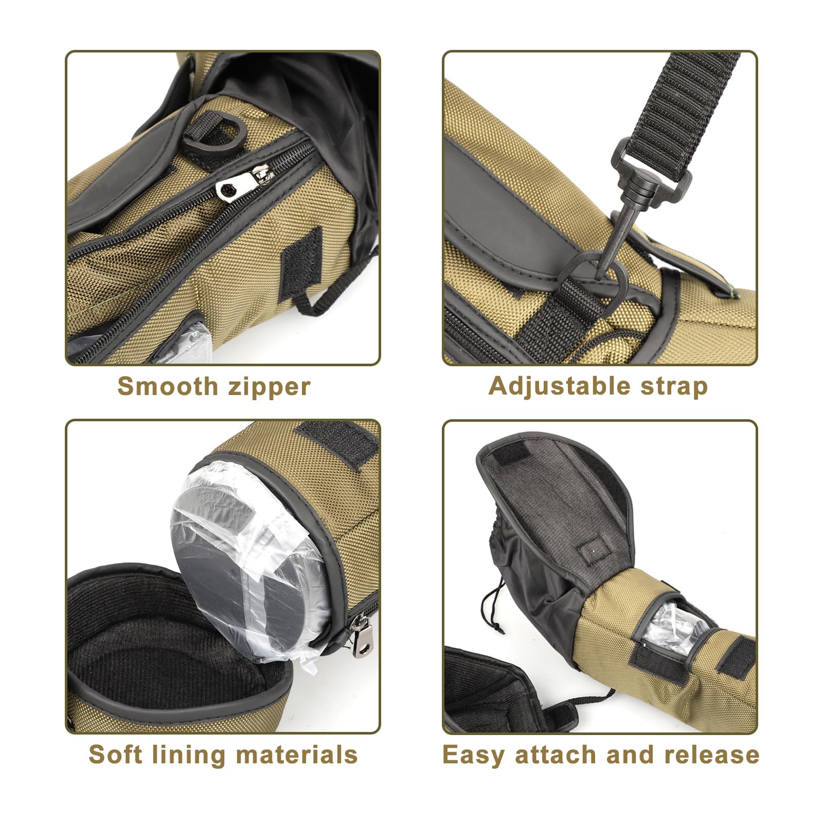 Sac pour télescope d'observation des oiseaux – Organisation de la lunette d'observation pour la chasse, équipement de sac à dos absorbant les chocs, 1 pièce, jaune, 80mm, Extérieur