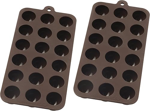 Molde para hacer chocolate Mrs. Anderson's Baking, hecho de silicona de grado europeo, color trufa, juego de 2 unidades