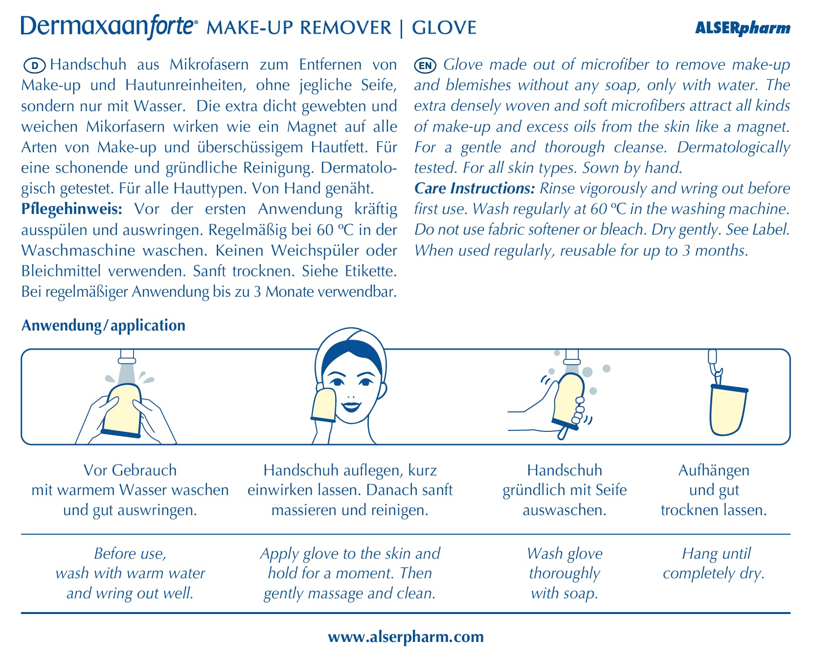 Abschminkhandschuh aus Mikrofaser • Ideal bei Hautunreinheiten • Make up Remover "Glove" (3er Pack) • Waschbare Abschminktücher • Dermatologisch getestet