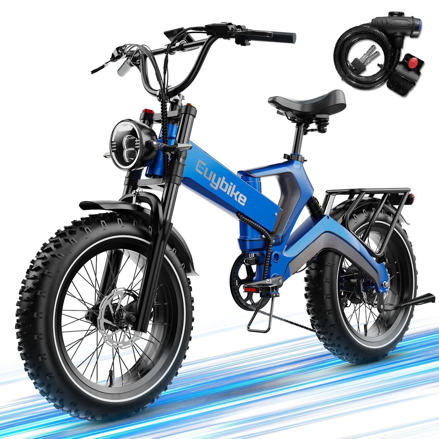 2000W/3000W Peak Motor Electric Bike for Adults, 48V/52V 25AH/30AH Battery Full Suspension Foldable Ebike, 20"x4.0" Fat Tires 35MPH Dirt Bike, 100/120 Miles Hydraulic Brake Magnesium Alloy Motorcycle