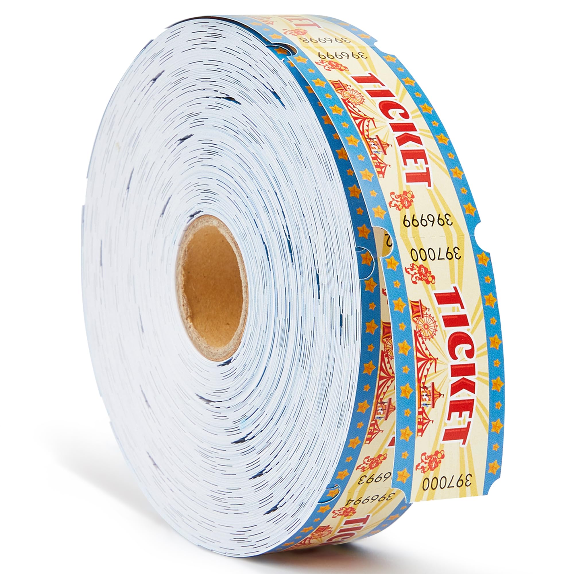 Carnival Tickets Single Roll Raffle Tickets for Events, Classroom or School Carnivals, Family Games, Door Prizes (1000 Pcs)