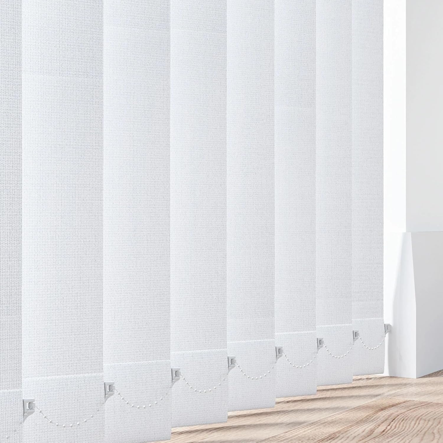 A.w Aqualush White Made To Measure Blackout Vertical Blind Slats 89Mm (3.5") Pvc In | Waterproof Replacement Louvres Up To 250Cm With Hidden Weights | Wipeable Window Replacement Louvres