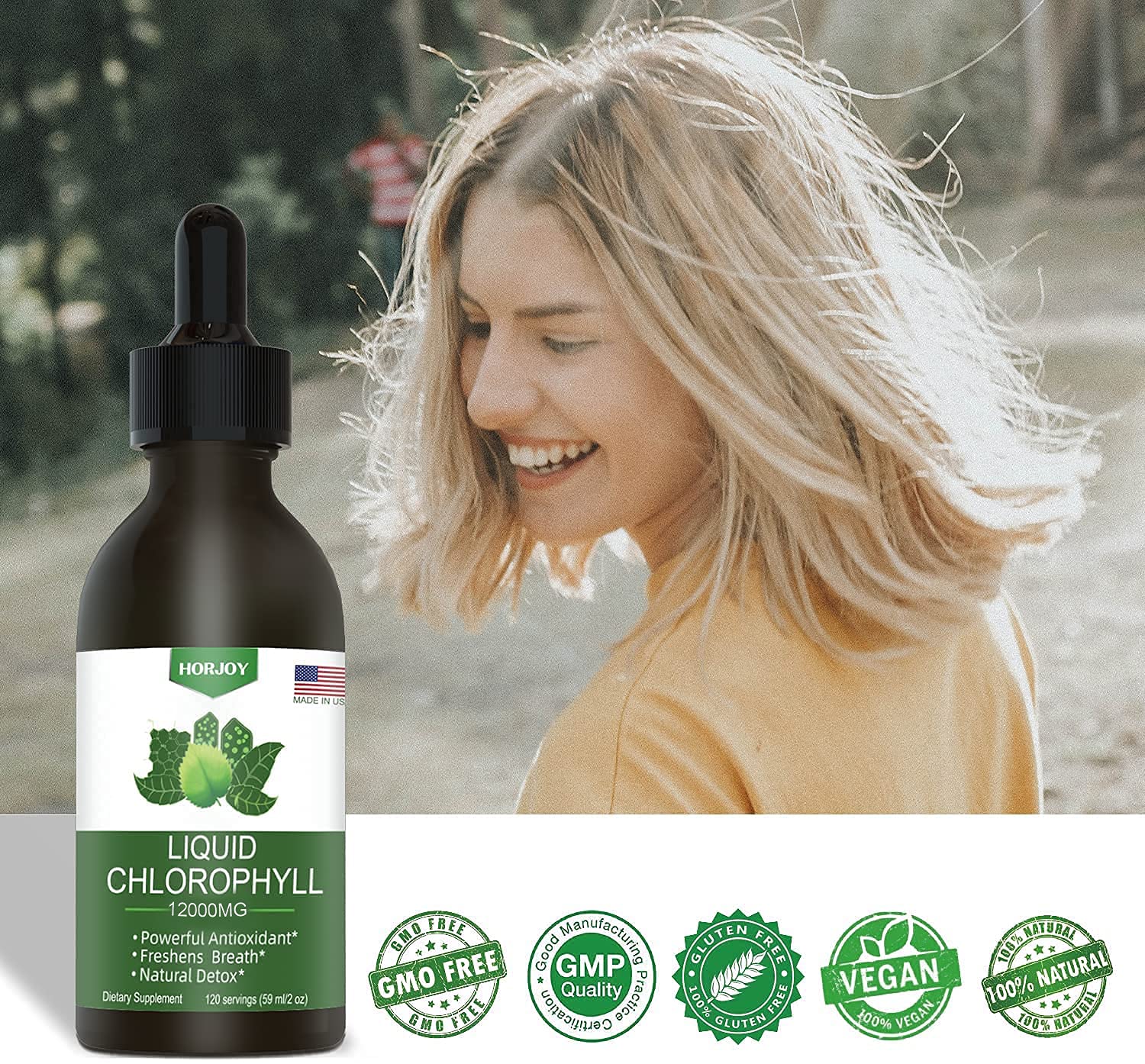 Chlorophyll Liquid Drops - 100% Natural Energy Booster and Immune Support - Internal Deodorant and Detox - Altitude Sickness Relief - Fast Absorption, Vegan & Non-GMO - 120 Servings (Pack of 2) — Amazon image 4