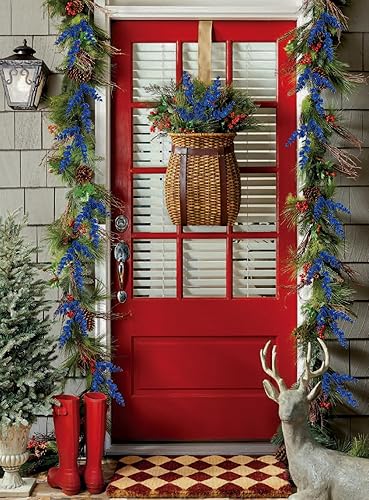 Miniatura 5 de Hollyone 12 agujas de pino artificiales con purpurina, ramas de pino de 13 pulgadas, follaje de Navidad, tallos de pino, hojas de champán, agujas de