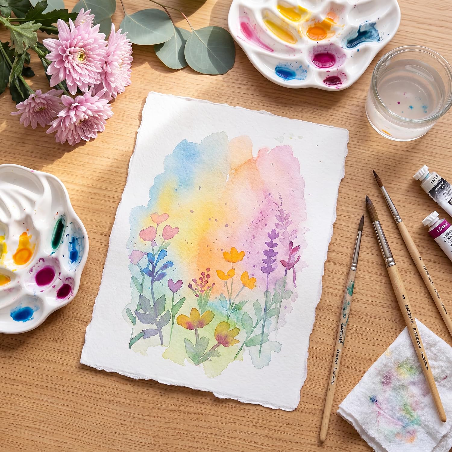 25 Sheets 6 x 8 Inch Deckled Edge Paper, 160 GSM Handmade Watercolor Paper image 3