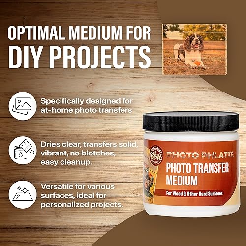 Miniatura 8 de PHOTO PHLATTS Gel medio de transferencia de fotos  Gel medio para transferencia de fotos a madera y otras superficies duras  Gel de transferencia de