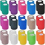 KISEER 30 Pack 3 Inch x 5 Yards Colorful Self Adhesive Bandage Breathable Cohesive Bandage Wrap Rolls Elastic Self-Adherent Tape for Stretch Athletic, Sports, Wrist, Ankle