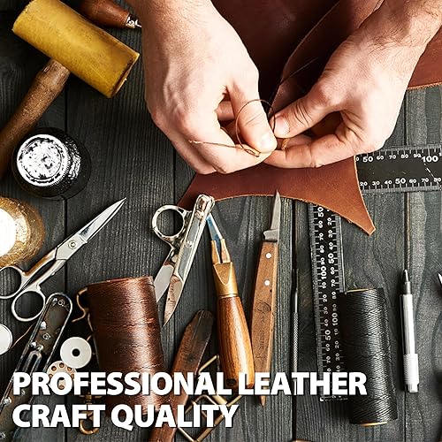 Miniatura 6 de JinRuiKJ Cuadrado de cuero marrón bourbon de 0.071-0.079 in de grosor, piezas de cuero de grano completo precortadas de 12 x 12 pulgadas, hojas de