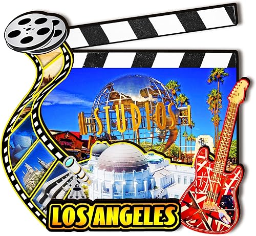 Imán de madera 3D de Los Ángeles de los Estados Unidos, imanes de nevera, decoraciones coleccionables de viaje, manualidades hechas a mano, 4