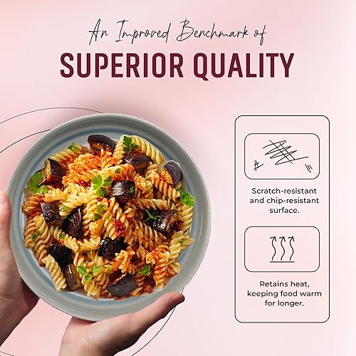 Miniatura 2 de American Atelier Tazones para pasta de 9 pulgadas (juego de 4)  Cuencos únicos de porcelana de 42 onzas  Vajilla moderna versátil para ensaladas,