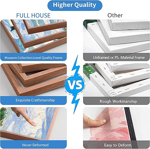 Miniatura 3 de FULL HOUSE Lienzo enmarcado para pared, arte de pintura al óleo de Van Gogh, campo de trigo con cipreses, impresionismo, impresiones estéticas en