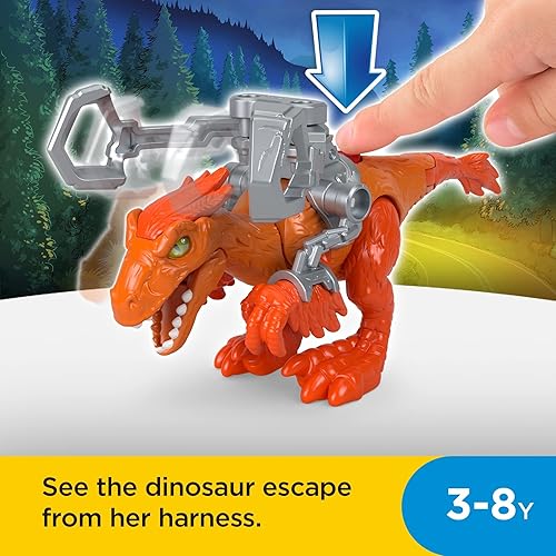 Miniatura 2 de Fisher-Price Imaginext Jurassic World Dominion - Juguete de dinosaurio piroraptor con arnés extraíble para niños en edad preescolar a partir de 3