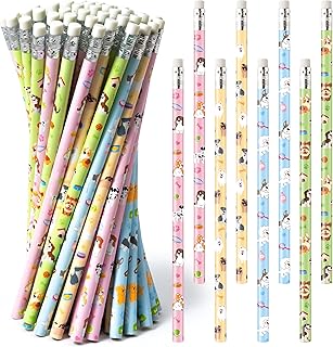 Xqumoi 60Pcs Dog Pencils with Eraser - Cute Puppy Paw #2 HB Pencils, School Classroom Student Rewards Office Supply Pet Lovers Gift Goodie Bag Fillers Stuffers Birthday Party Favors