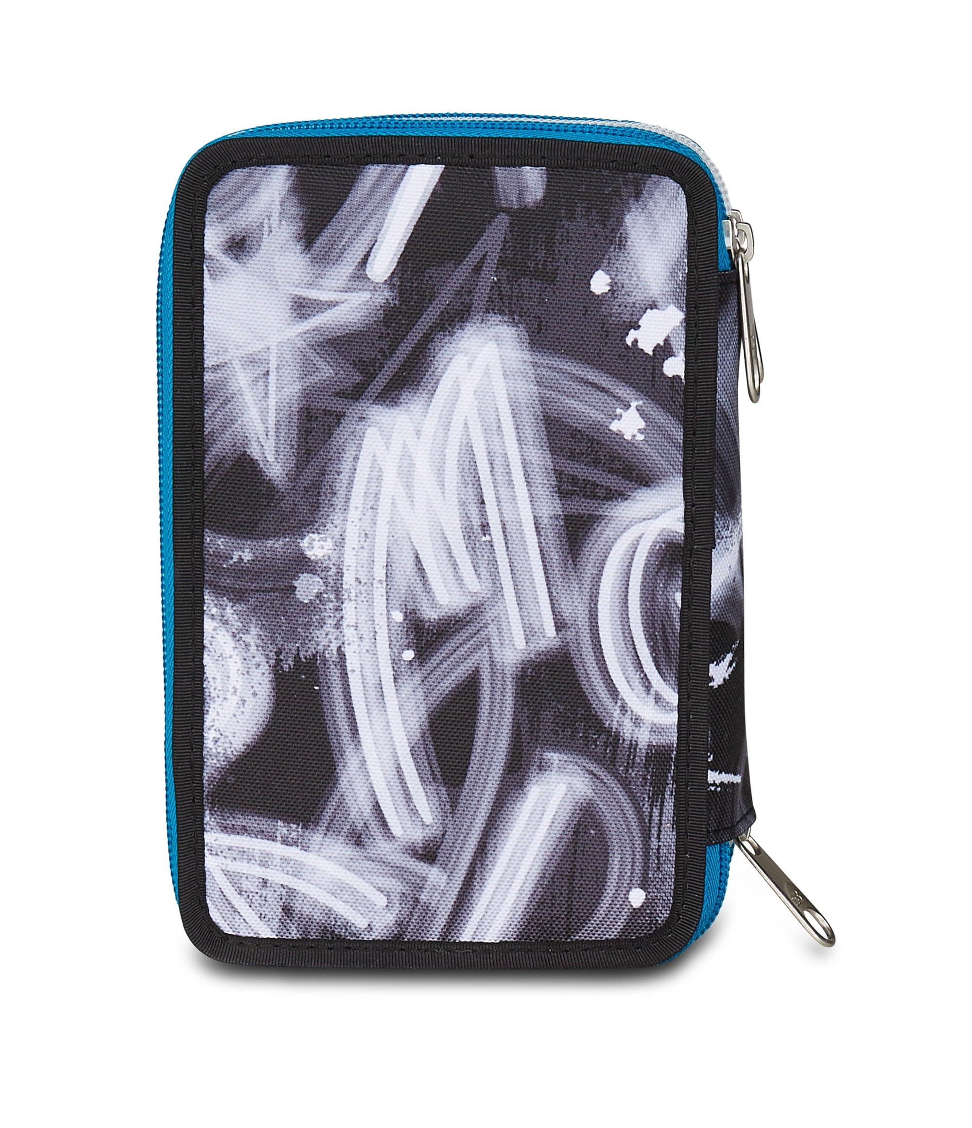 Seven Astuccio Scuola 3 Zip Portapenne Triplo Scomparto Grigio Azzurro