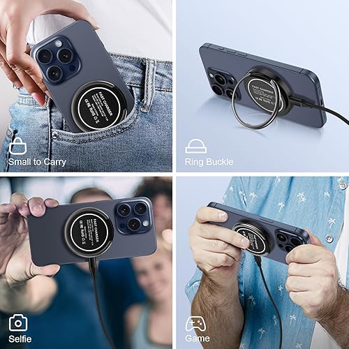 Miniatura 6 de Samsung S24 Cargador inalámbrico con almohadilla de carga rápida para Samsung Galaxy S23 FE S22 S21, 15W iPhone magnético inalámbrico MagSafe