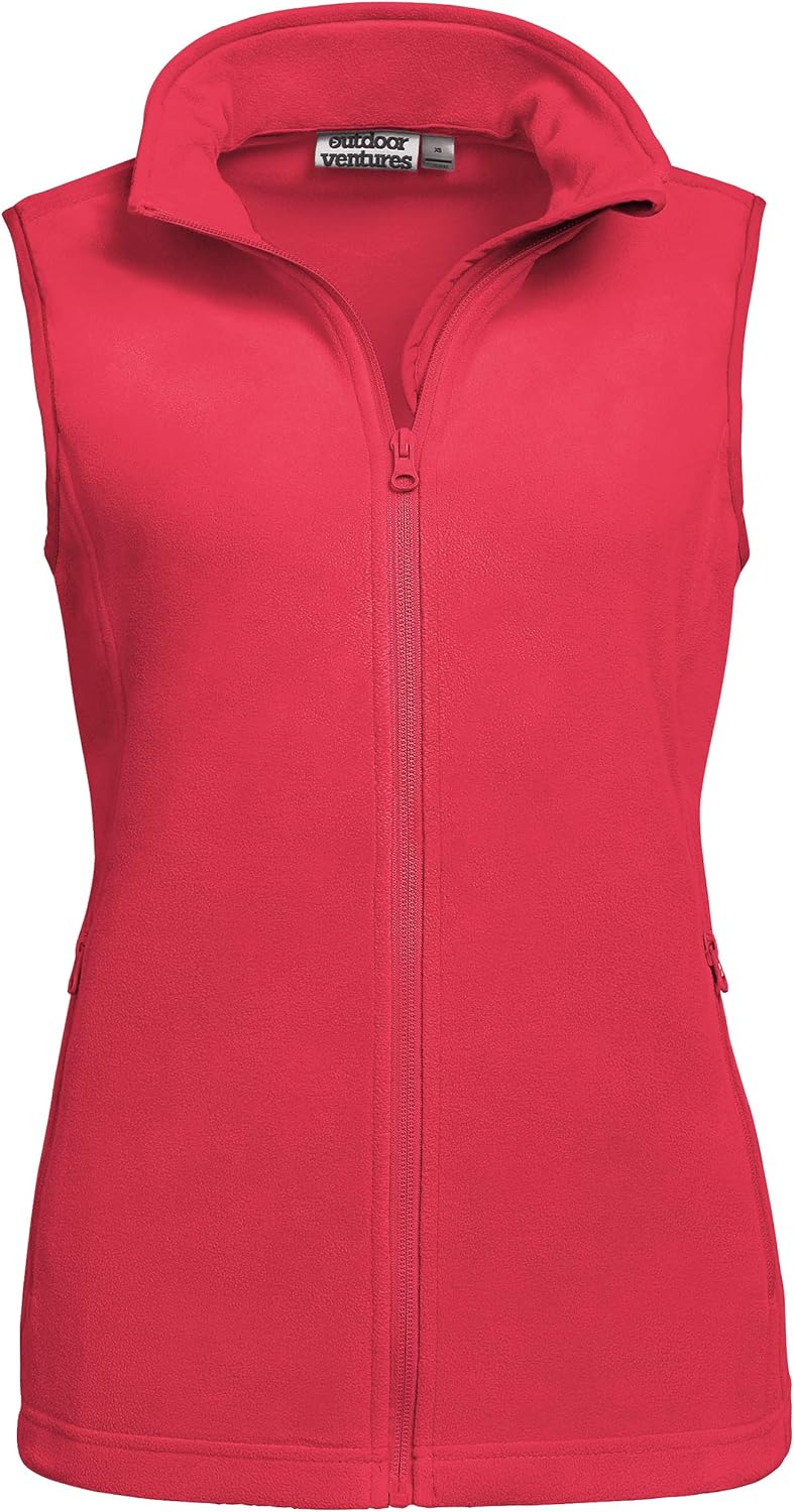 Outdoor Ventures Women’s Fleece Vest, Zip Up Lightweight Soft Running Vest Outerwear Sleeveless with Pockets : Sports & Outdoors