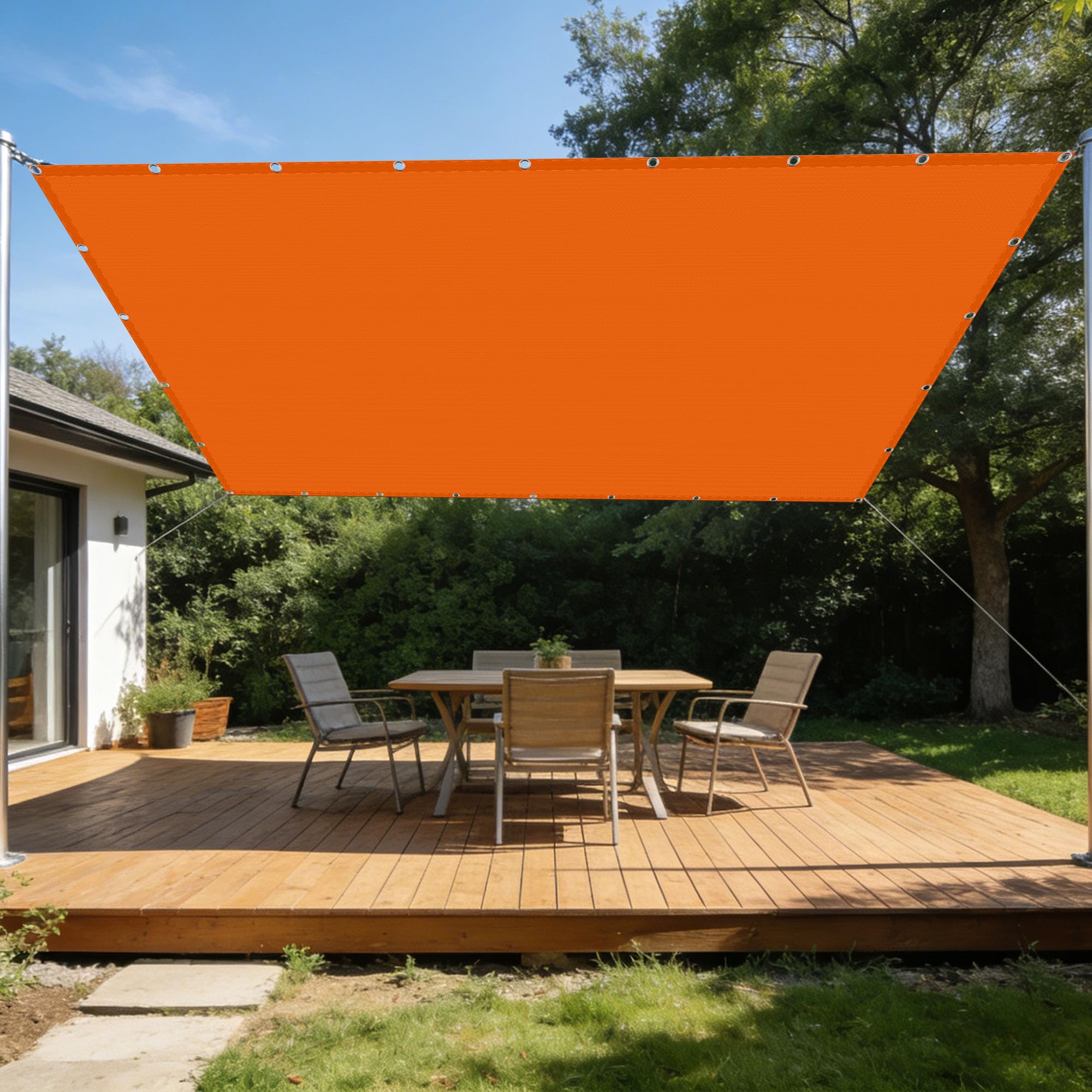 Toile ombrage respirante anti-UV 4.5x8m pour fraîcheur du patio
