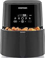 Vista 2 de Chefman TurboFry Touch - Freidora de aire táctil, la forma más compacta y saludable de cocinar sin aceite, 5 cuartos de galón y forros desechables