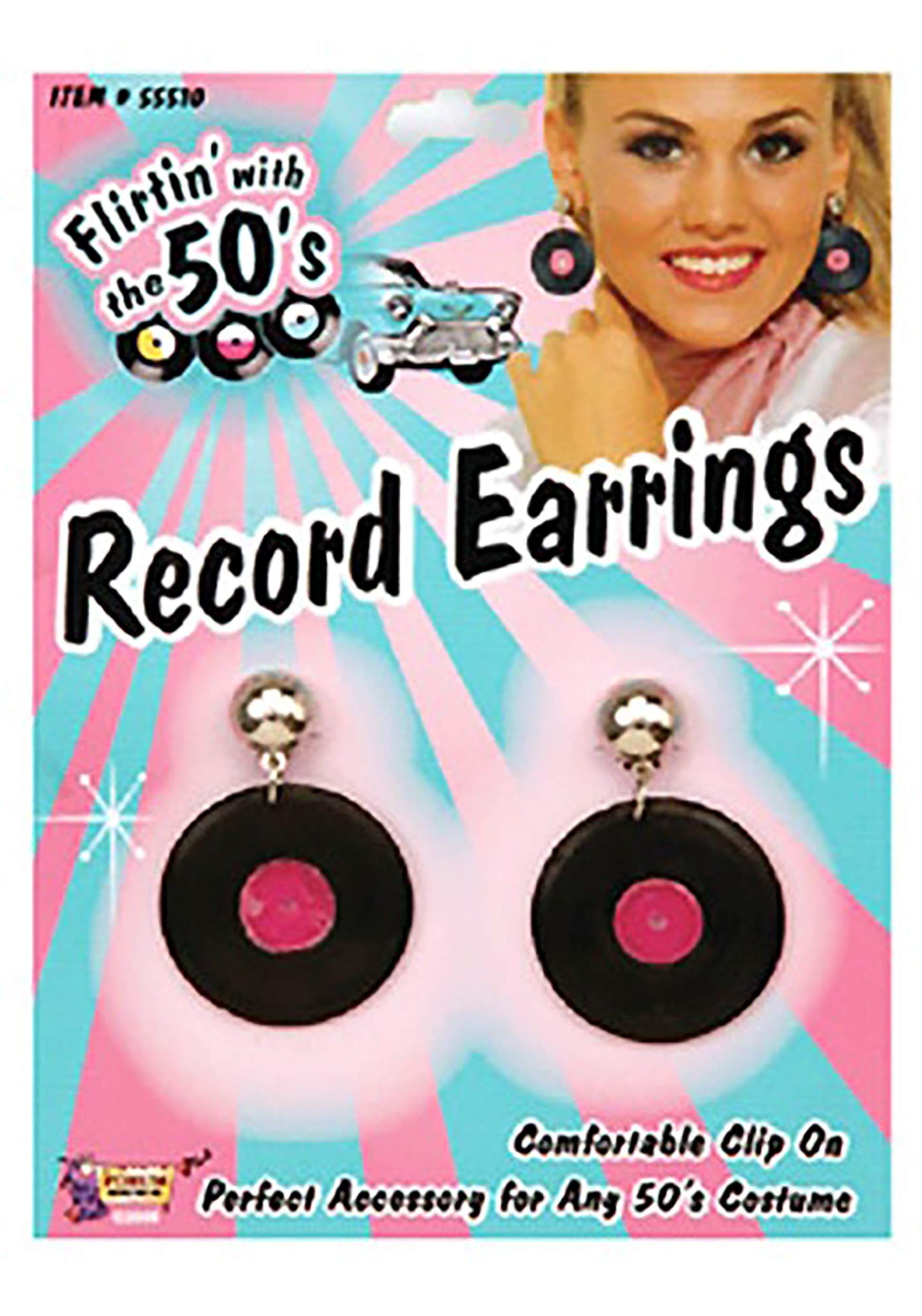 Forum BA1792 Record Earrings | For Women | Black and Pink Accessory