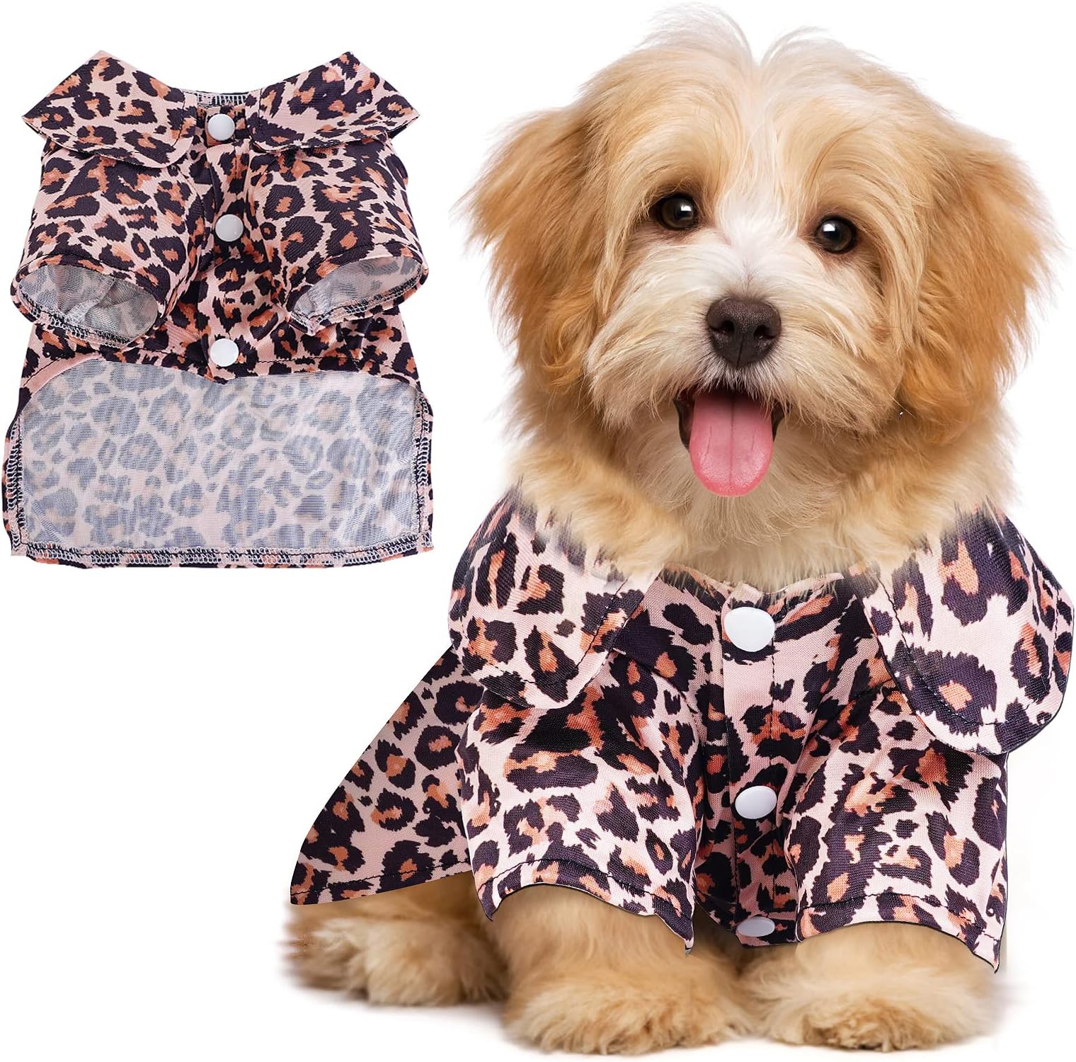 Timoey Leopard Print Summer Dog Clothes Silk Soft Dog