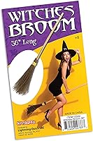 Vista 2 de Kangaroo 36" Bamboo Witch Broom Prop - Wizard Staff Witch Broomstick Magic Broom for Kids, Teens & Adults - Halloween Porch Decor Front Outdoor Fall