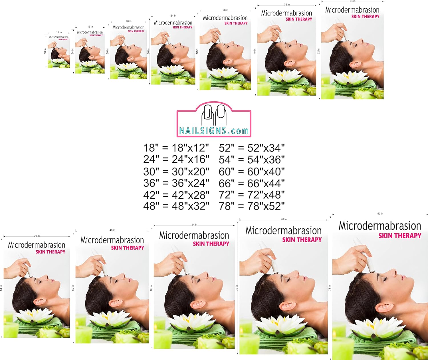 Salon XXVII Microdermabrasion Skin Treatment Service Sign Advertising Marketing Décor Vertical (WALLPAPER "FABRIC POSTER" Decal with Adhesive Backing [INDOORS], 18")