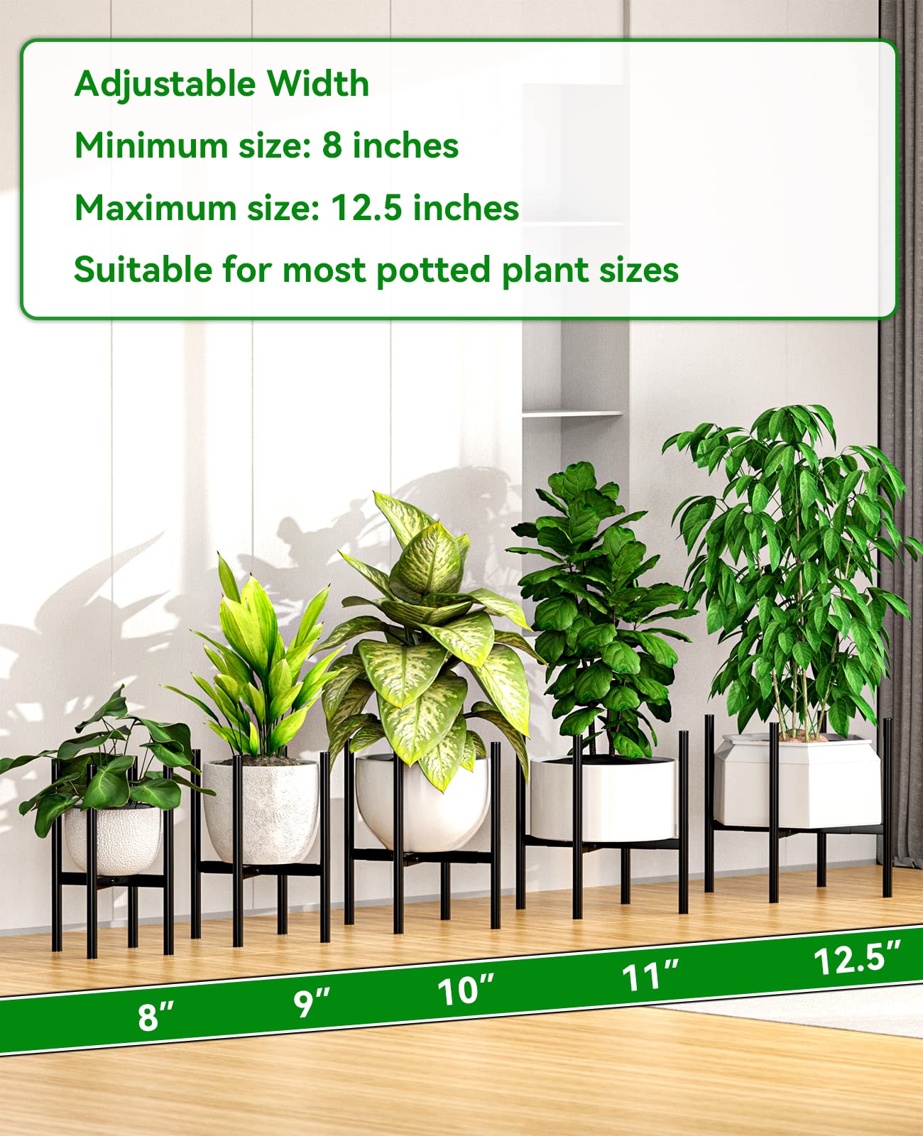 JANE EYRE Adjustable Plant Stand, Metal Planter Holder with Anti-Rust Coating, Large Plant Stand for Home Pot Plant Holder - Image 4