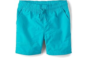 The Children's Place Boys' Quick Dry Pull on Blue Jogger Shorts 5.5"