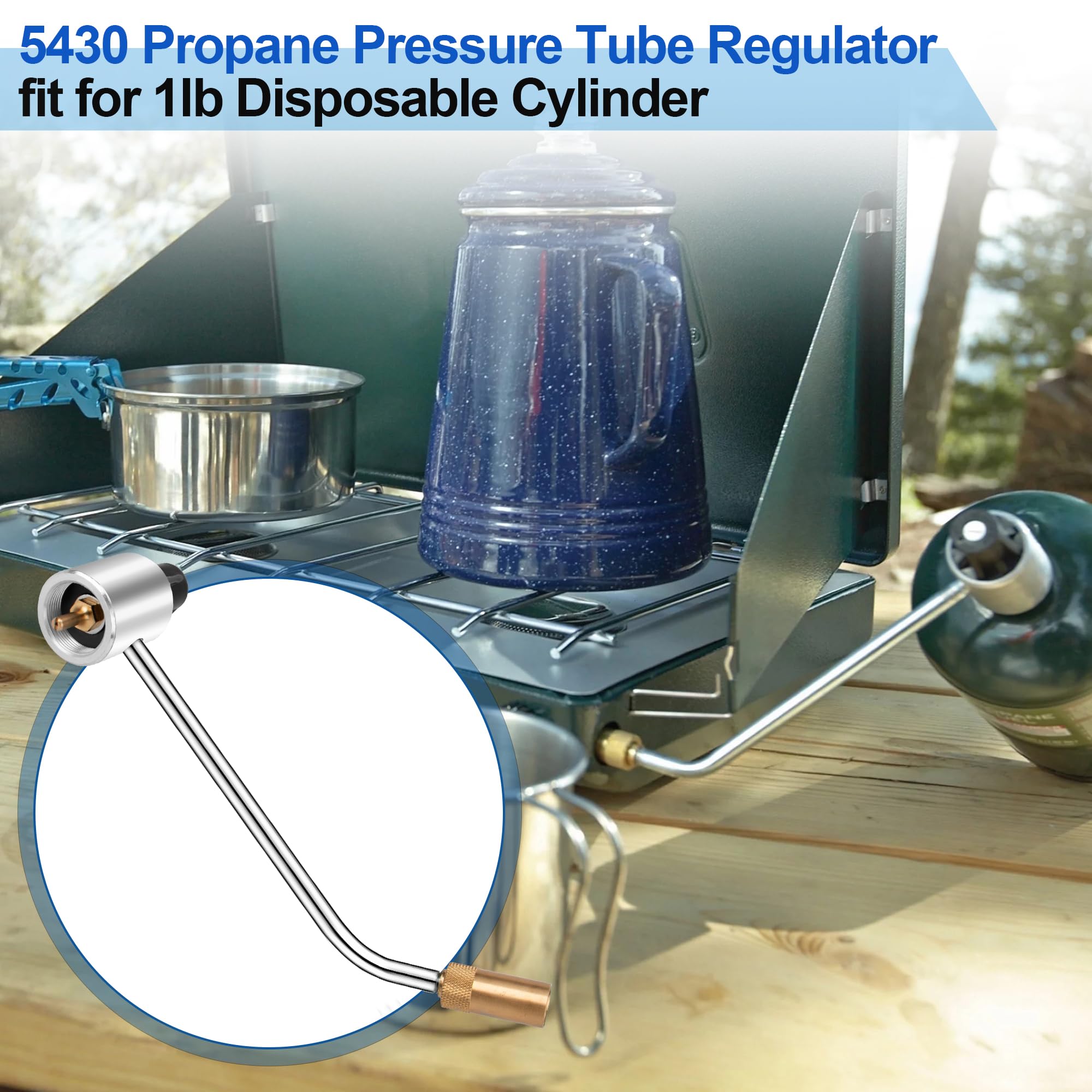 Regulator ciśnienia kuchenki gazowej 5430 kompatybilny z większością kuchenek i grilli Coleman oraz Fold N Go, adapter propanu do pieca Coleman do utrzymania stabilnego ciśnienia gazu propanowego w