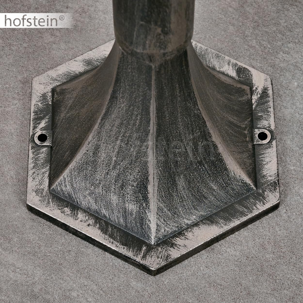 HOFSTEIN Lampa zewnętrzna Loria, oświetlenie ścieżki z metalu/szkła w kolorze czarno-srebrnym/białym, lampa zewnętrzna o wyglądzie antycznym, 99 cm, lampa ogrodowa, oświetlenie ogrodowe IP44, 1 x E27,