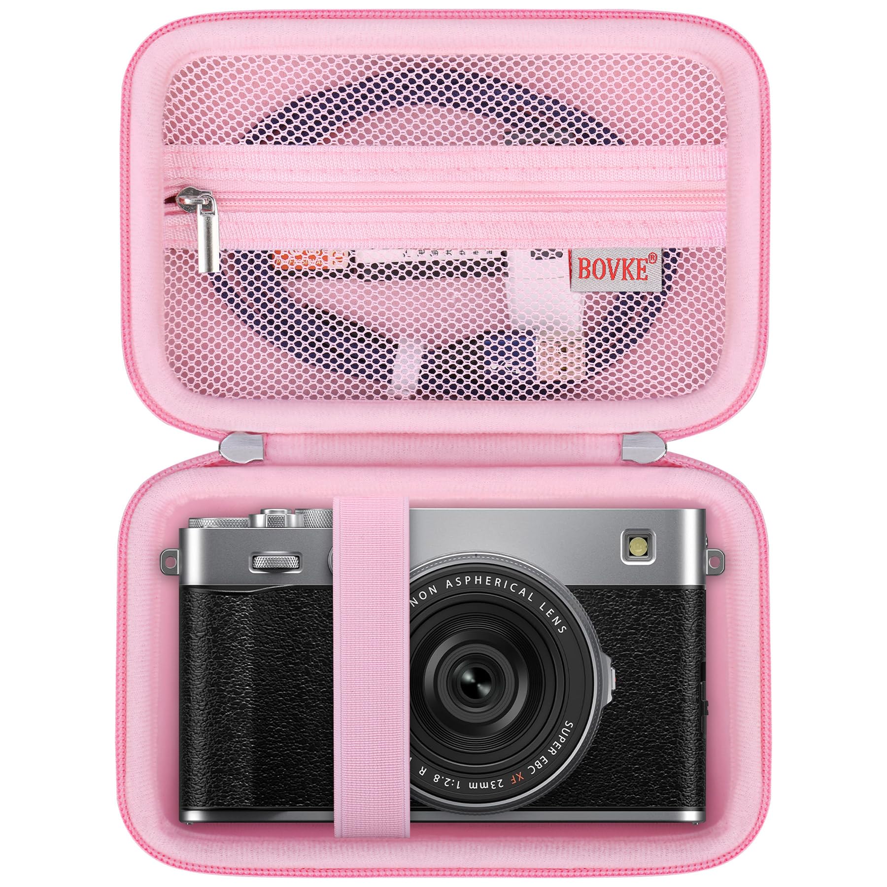 BOVKE Hard Carrying Case for FUJIFILM X-E5 Mirrorless Digital Camera, Extra Mesh Pocket for Batteries, SD Card, Charging Cables and More Additional