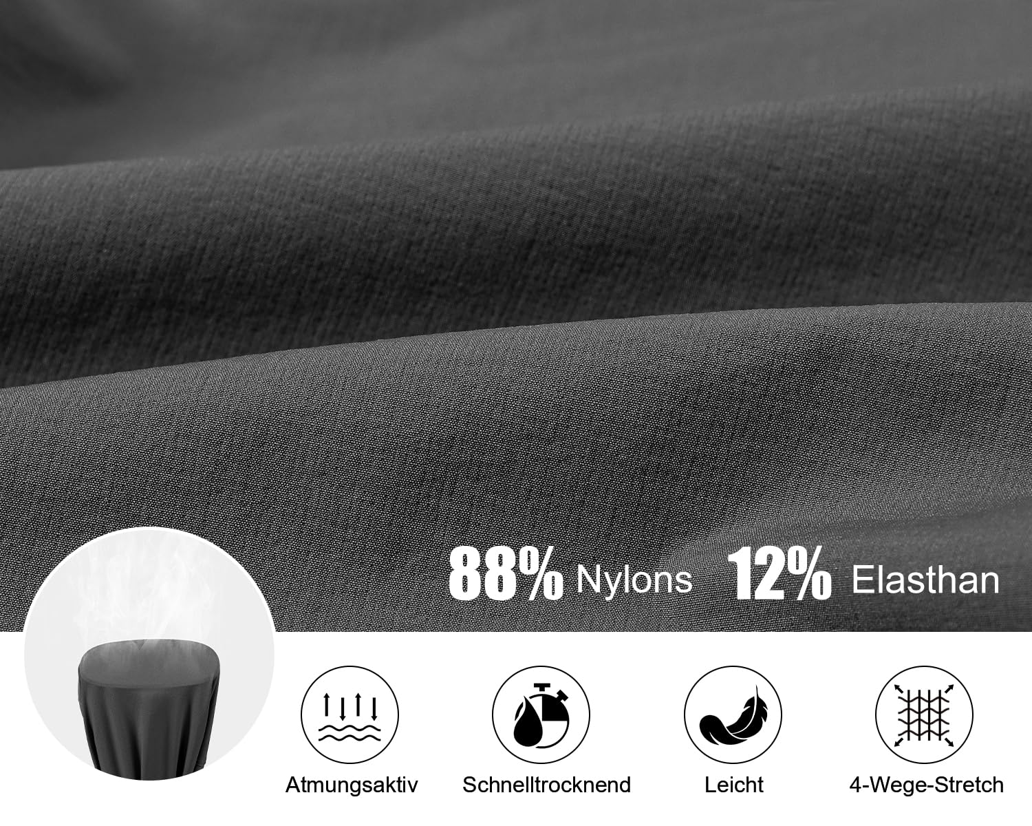 YSENTO Herren 3/4 Kurze Hosen OutdoorShorts Kurze Cargohose Wanderhose Stretch Trekkinghose