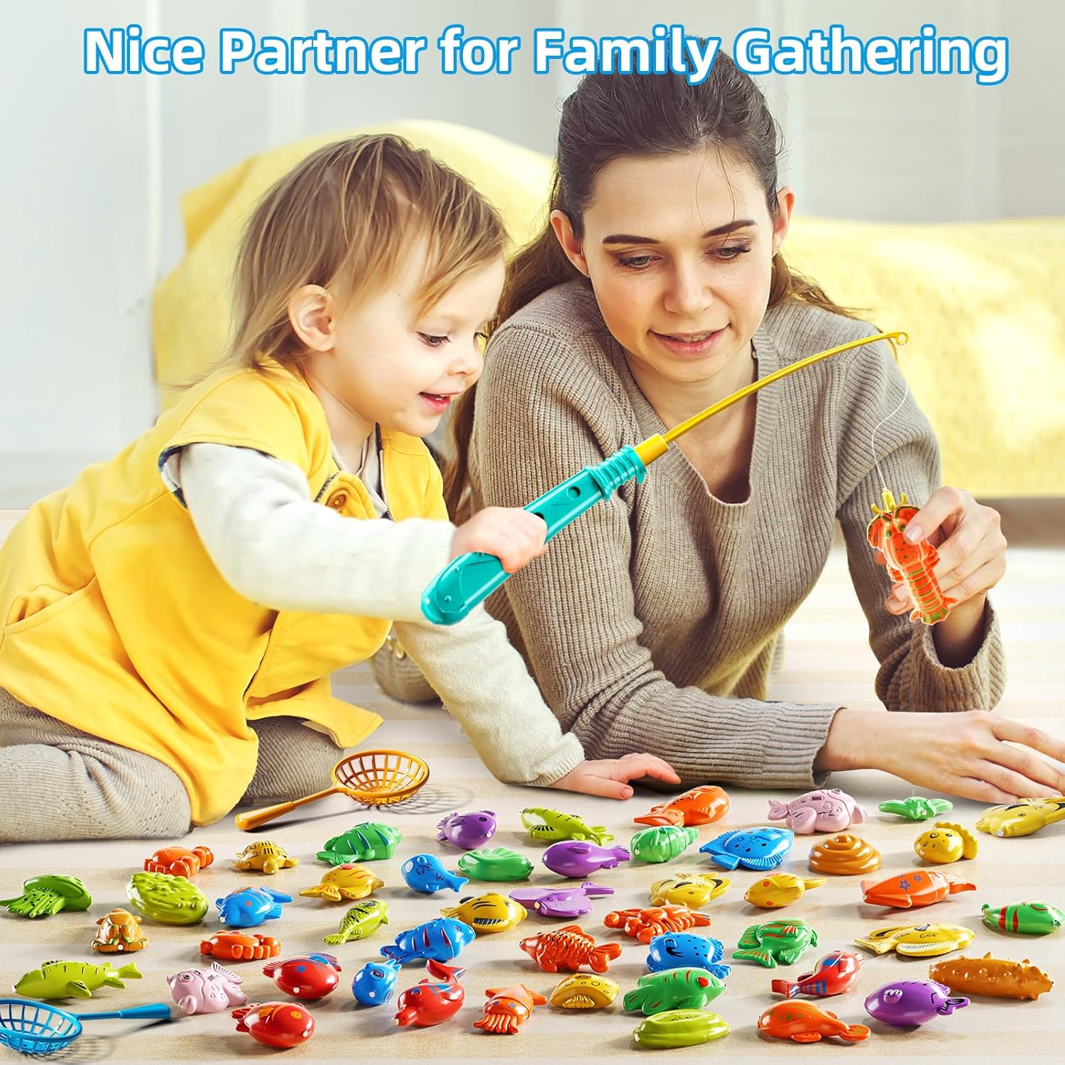 Magnet Fishing Game for Kids 3 4 5 6 7 8 Years Old - Pool Bath Toys for Toddlers, Pole Rod Net, Floating Fish Toys, Outdoor Party Toys for Boys Girls Kids Age 3-8 8-12 Year Old - Image 8