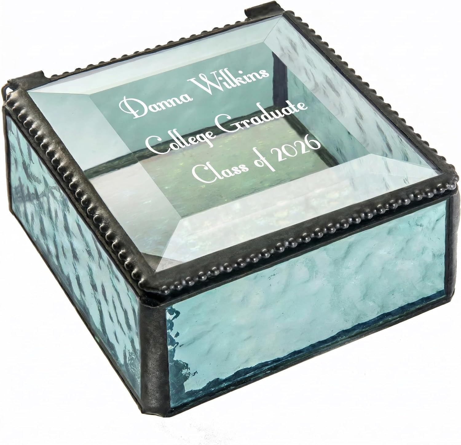 Personalized Glass Keepsake Box for Graduation – Custom Engraved Name & Year 2026 – Decorative Memory Box, Jewelry Storage, College Graduate Gift for Her, Unique Graduation Keepsake