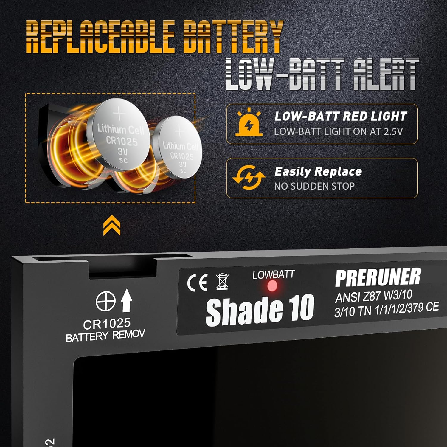 Mode Adjustable Series | Shade 11 Auto Darkening Welding Lens | 2" x 4 1/4" x 0.24" | Gold Coating | Cool Blue Puddle View | 3 Modes: Grind/Passive/Auto - New Series