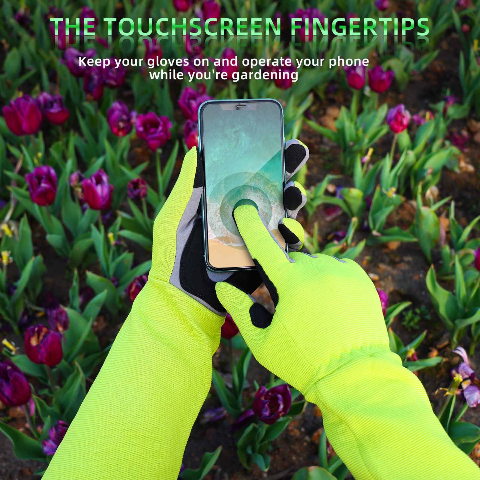 Gartenhandschuhe, vollständiger Schutz, Gartenhandschuhe gegen lange Dornen, Zweige und Büsche, Kratzer, atmungsaktiv, bequem, Gartengeschenke für Frauen, Gartengeräte,