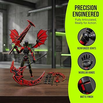 2Pcs T13 Action Figure, Dummy 13 3D Printed Poseable Robot, Pre-Assembled
