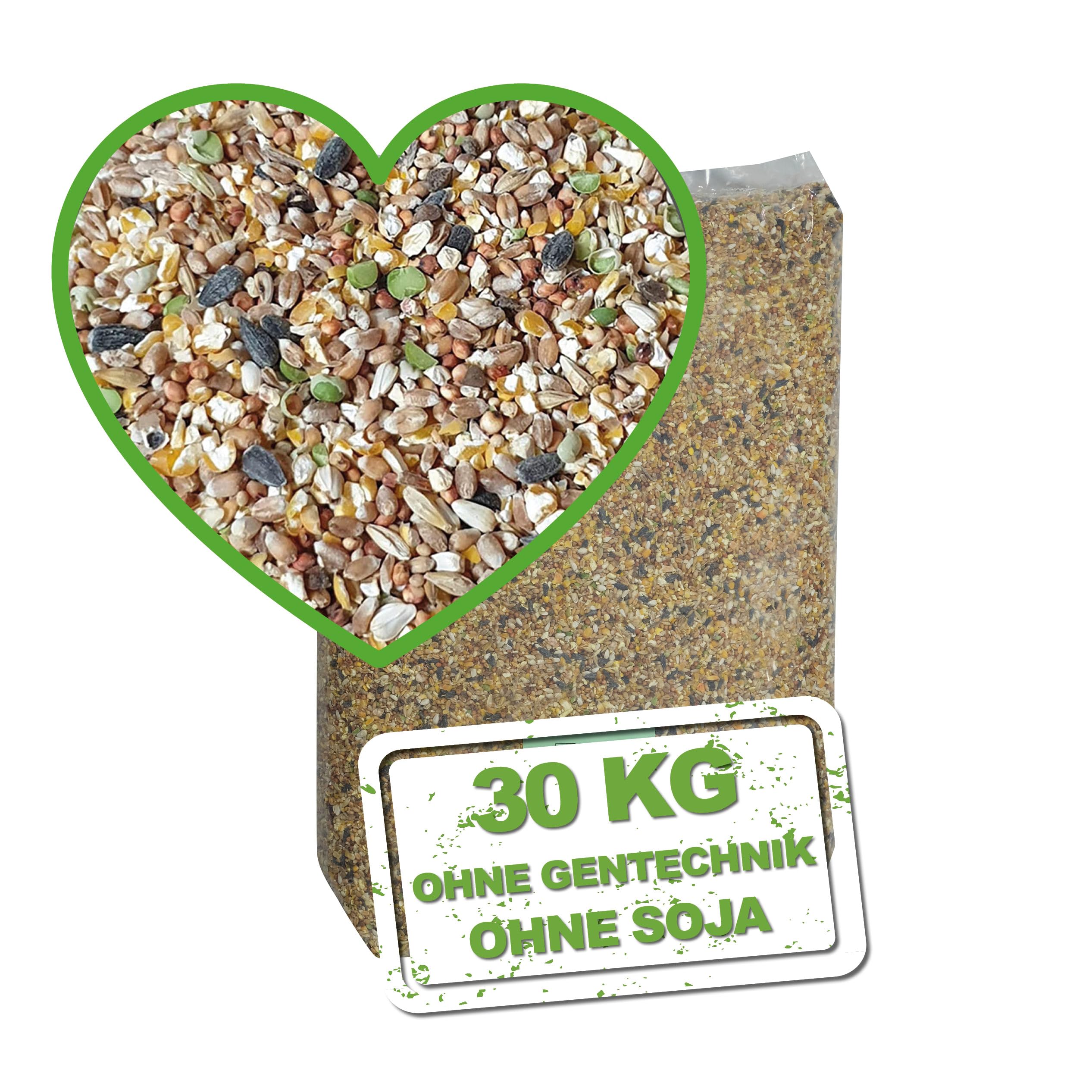 MeineHennen KÖRNER-VITAL EXZELLENT Plus 30 kg - Premium Hühnerfutter, Geflügelfutter, naturbelassene Körnermischung mit Hirse, Buchweizen & Sonnenblumenkernen für Rasse- & Zwerghühner, Ohne Gentechnik