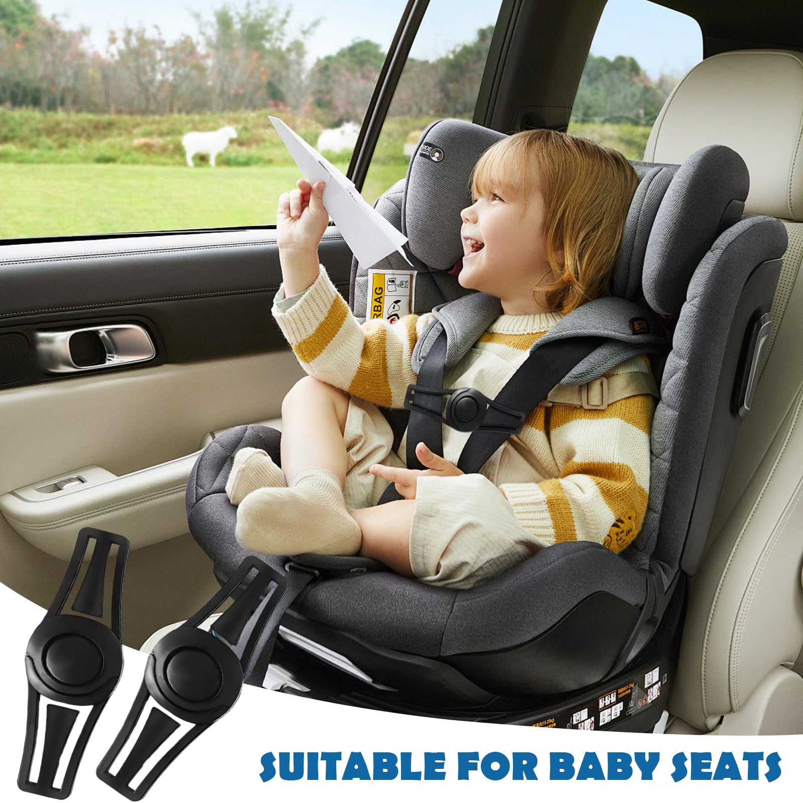 ZKGYUS Gurtsicherung Kindersitz - 2er Set Abschnallschutz Clip