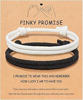 Adjustable Rope Couples Bracelets, Soulmate, Anniversary Valentines Birthday Gifts for Him And Her