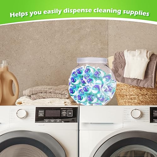 Miniatura 6 de Sunnyray 4 tarros de plástico de 71 onzas con tapas, tarros de galletas de plástico transparente, juego de recipientes para bufé, plato para cocina,