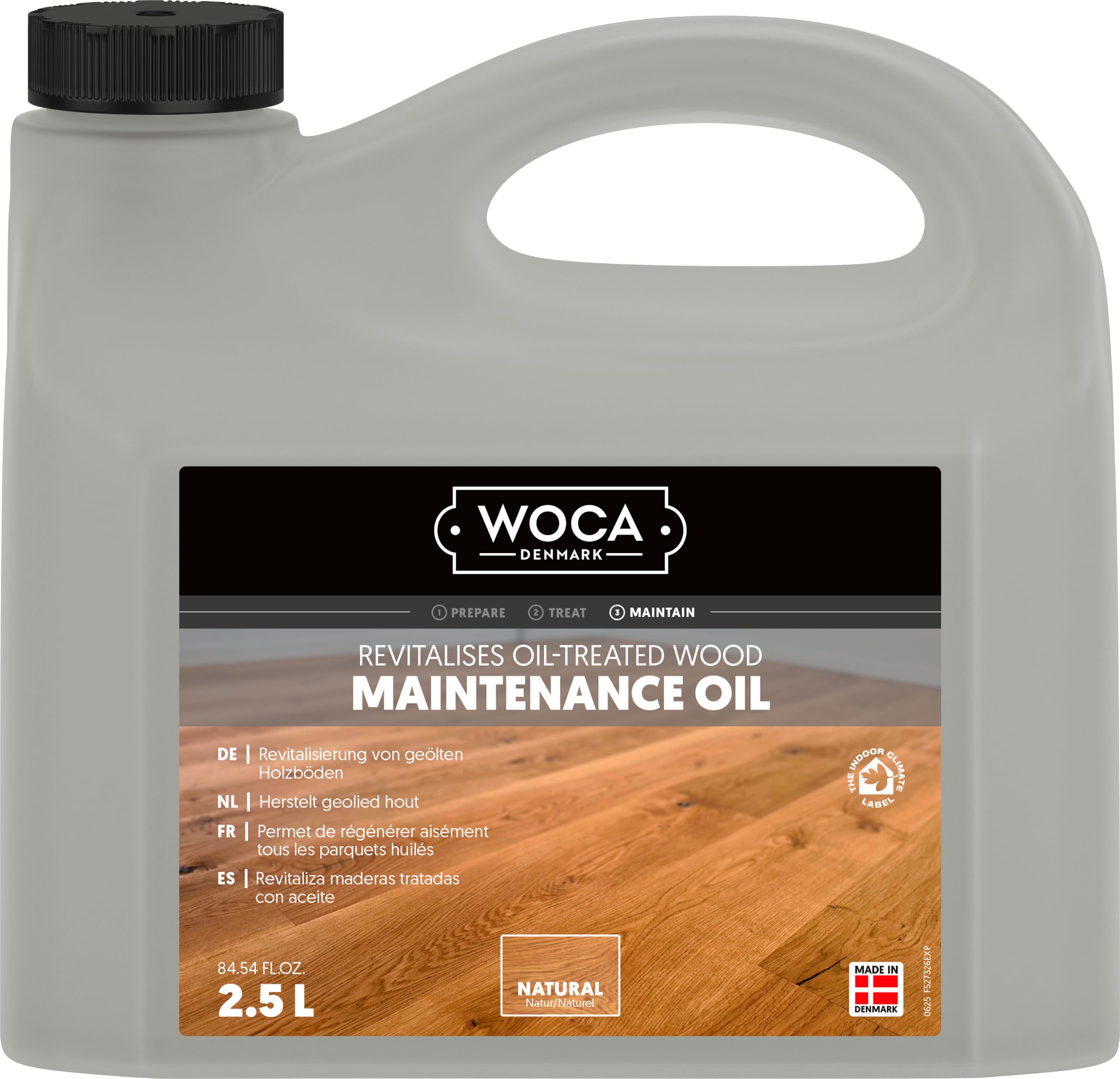 WOCA Denmark Maintenance Oil Natur 2, 5 L - Pflegeöl für Parkett und Holz im Innenbereich