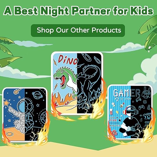 Miniatura 7 de Manta de dinosaurio que brilla en la oscuridad, regalos de juguetes de dinosaurio de cumpleaños para niños de 1, 2, 3, 4, 5, 6, 7, 8, 9, 10 años,