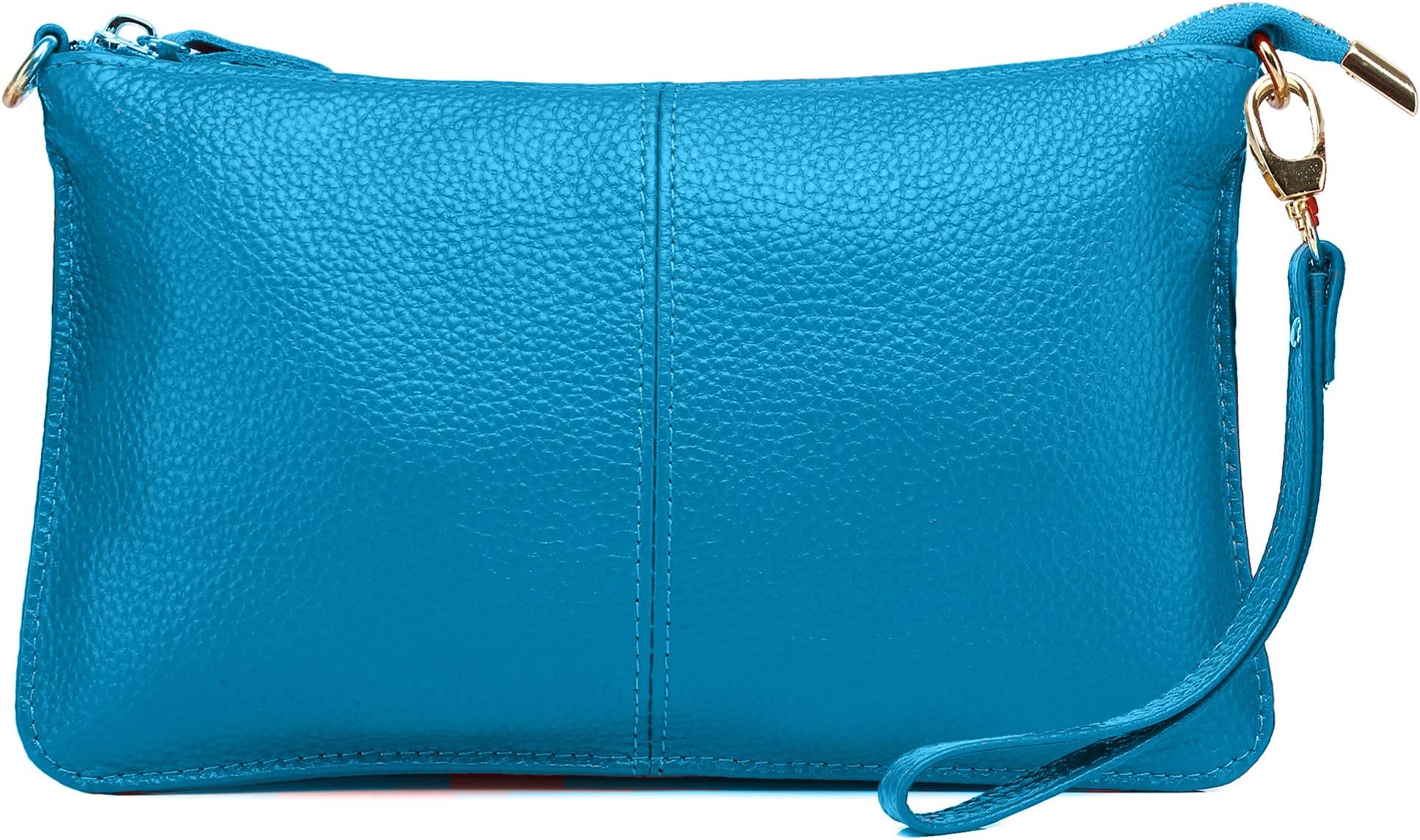 ASDSSRY Women Genuine Leather Wristlet Clutch Wallet Purses Ladies Small Crossbody Shoulder Bag For Party Wedding