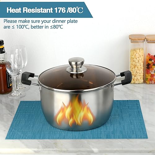 Miniatura 10 de SLKQG Juego de 6 manteles individuales de vinilo, manteles individuales fáciles de limpiar, lavables, resistentes al calor, para mesa de comedor, 17