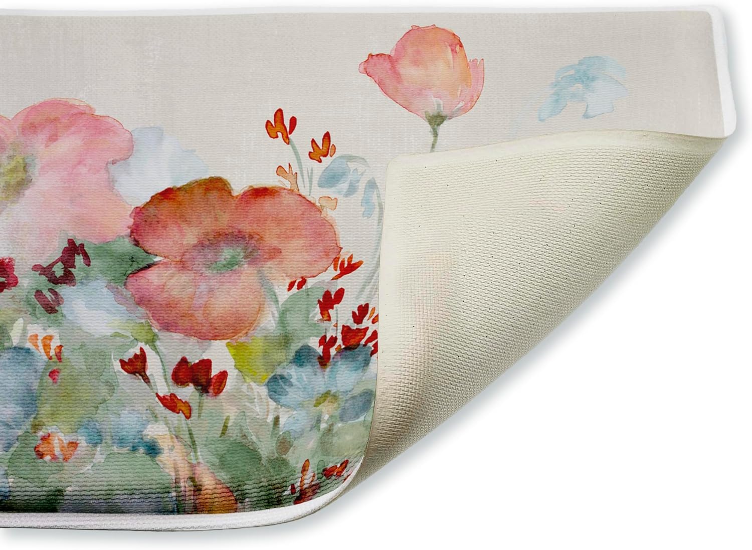 Stupell Industries A Day with Pink Flowers Plush Bathroom Mat & Bath Rug, Soft Quick-Dry Non-Slip Bathroom Rug with Recycled Foam Cushion, Modern Floral Botanical Design by Lanie Loreth, 18"x30"