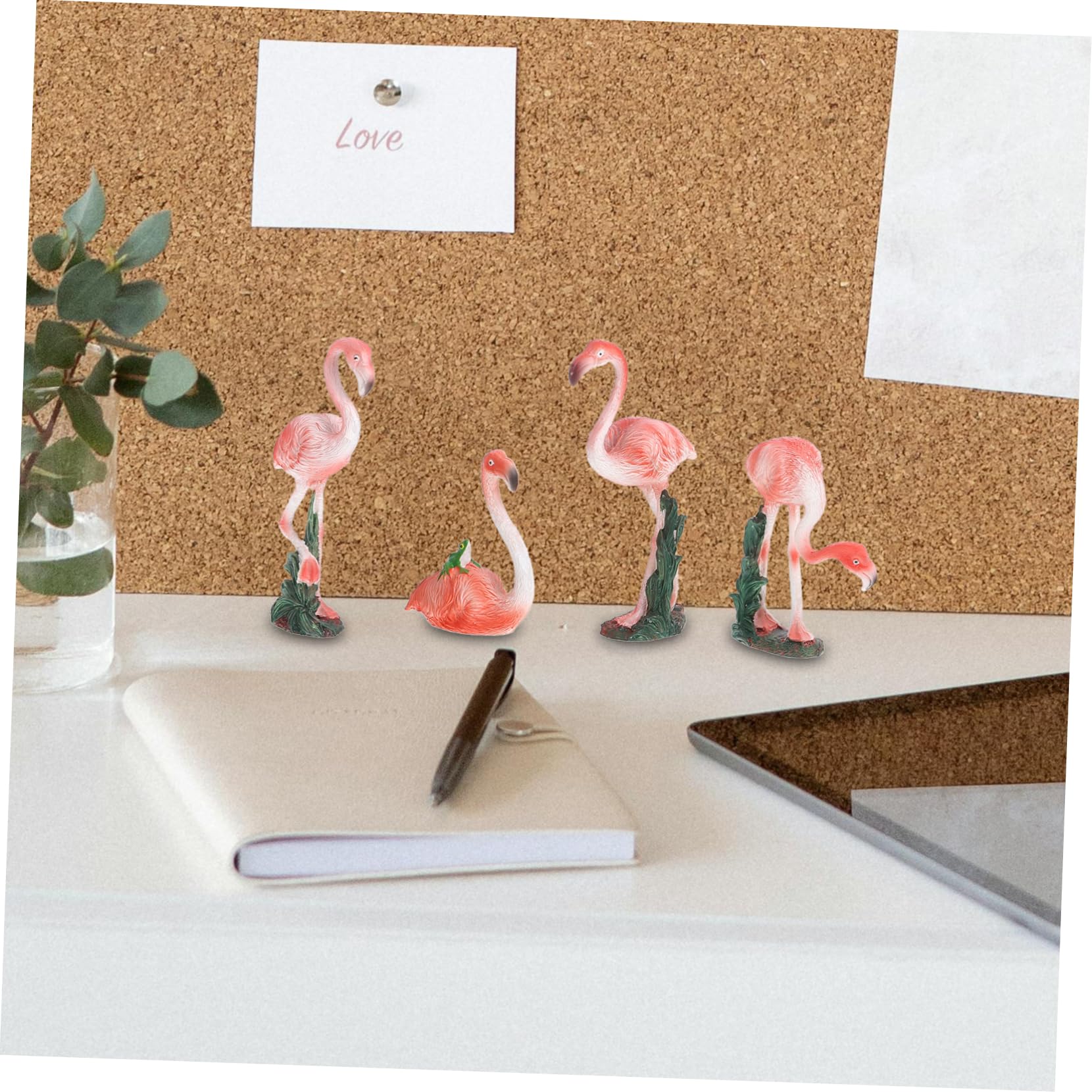 Figurines Résine Mignonnes 50 Mini Flamants Roses En Résine - Décorations Miniatures Pour Jardin, Artisanat, Cadeaux (Rose Rouge