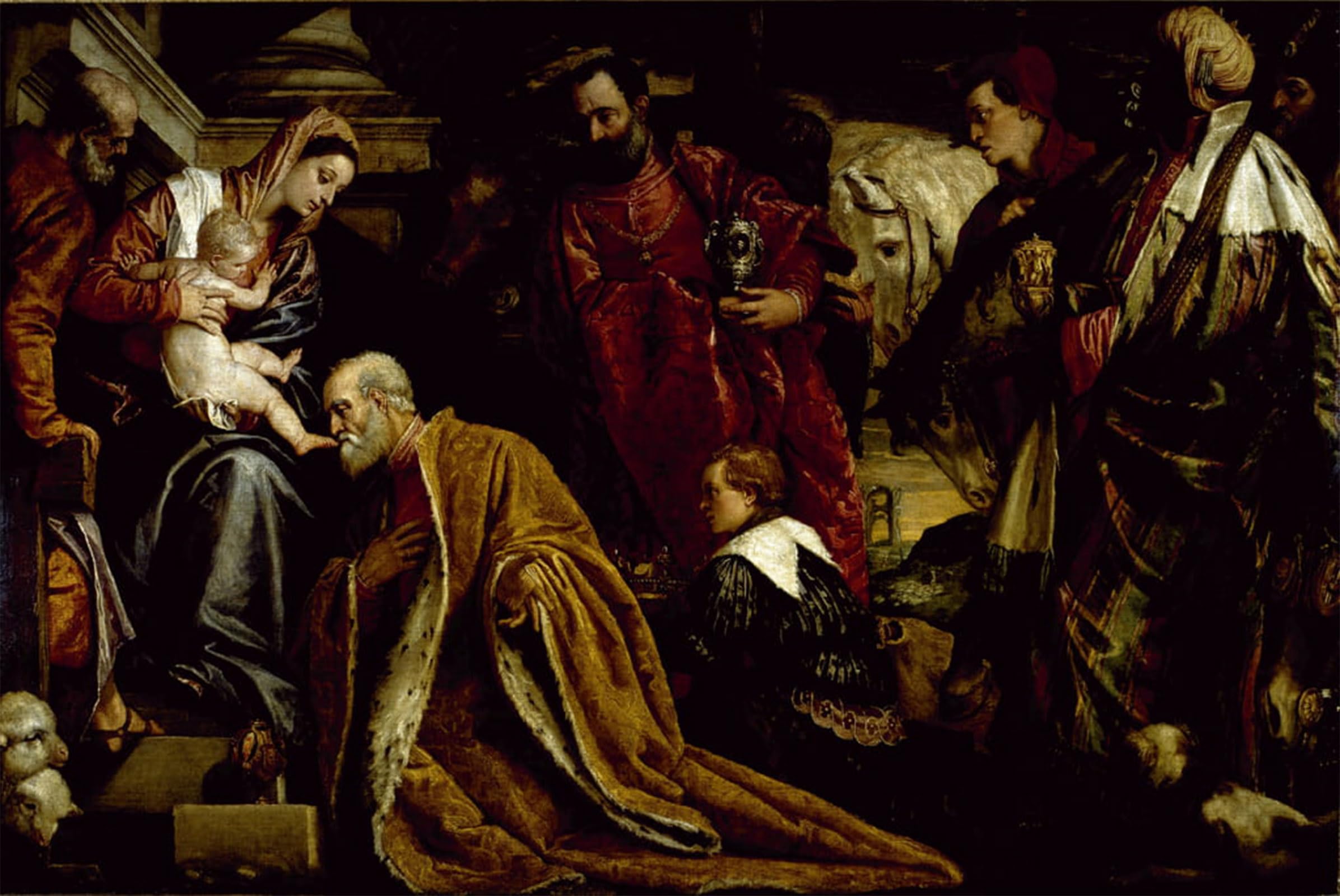ARTXLXXBN Famous Prints Artwork Pictures Poster Painting Art the Adoration of the Magi by Veronese Artwork Landscape Pictures for Home Decor 60x90cm
